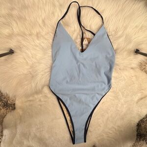 Berlook Chic Light Blue One-Piece Swimsuit L 48